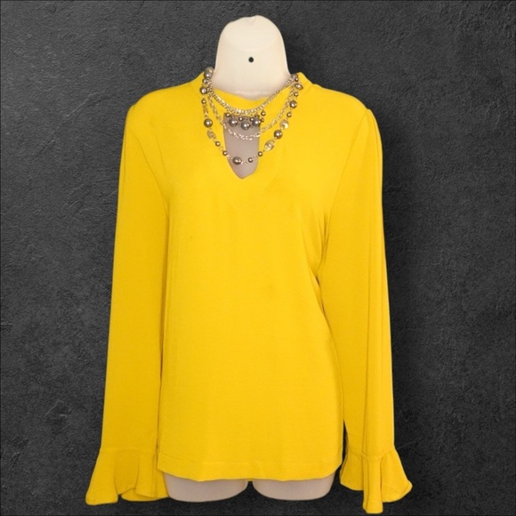 Loop Design Long Sleeve Yellow Blouse - Picture 4 of 5